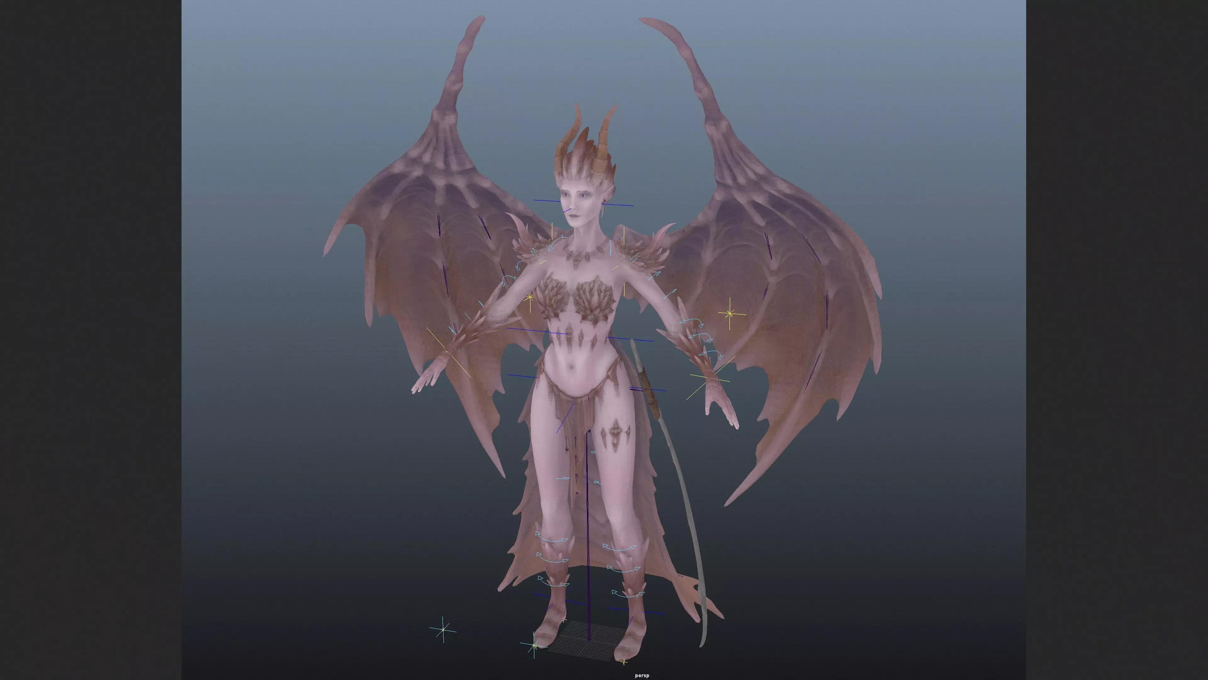 Demoness Low-poly 3D model_37