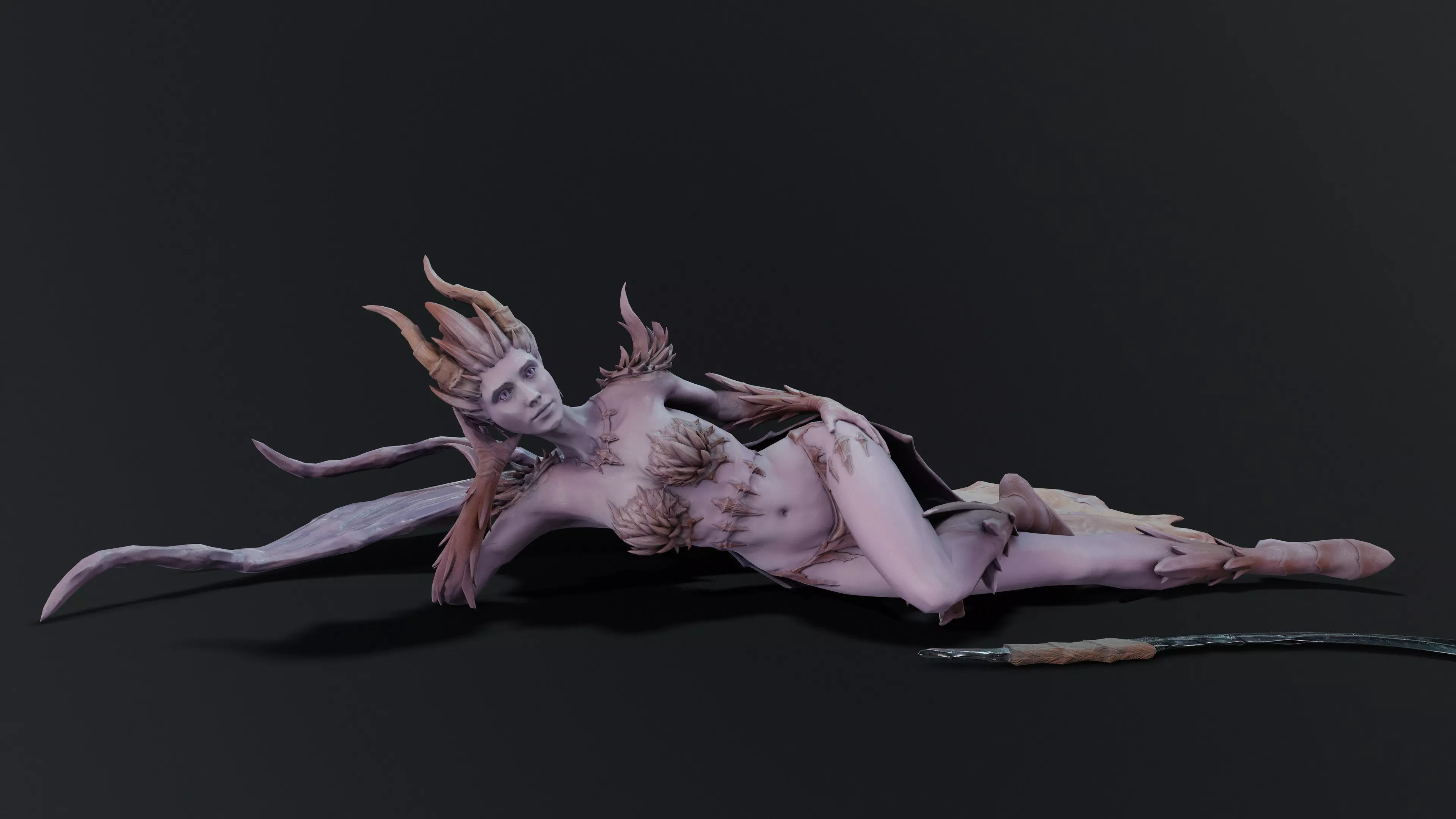 Demoness Low-poly 3D model_3