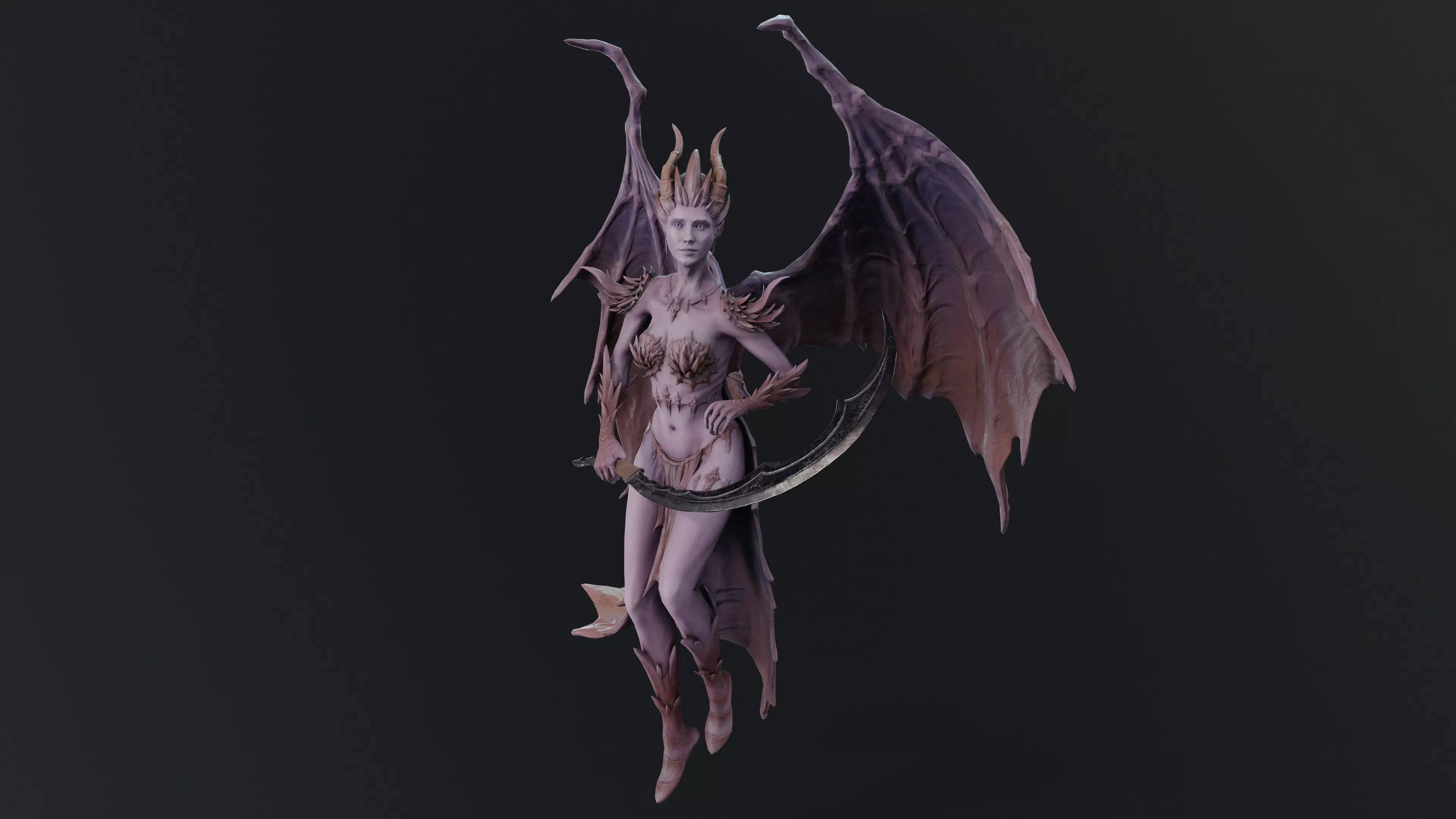 Demoness Low-poly 3D model_13