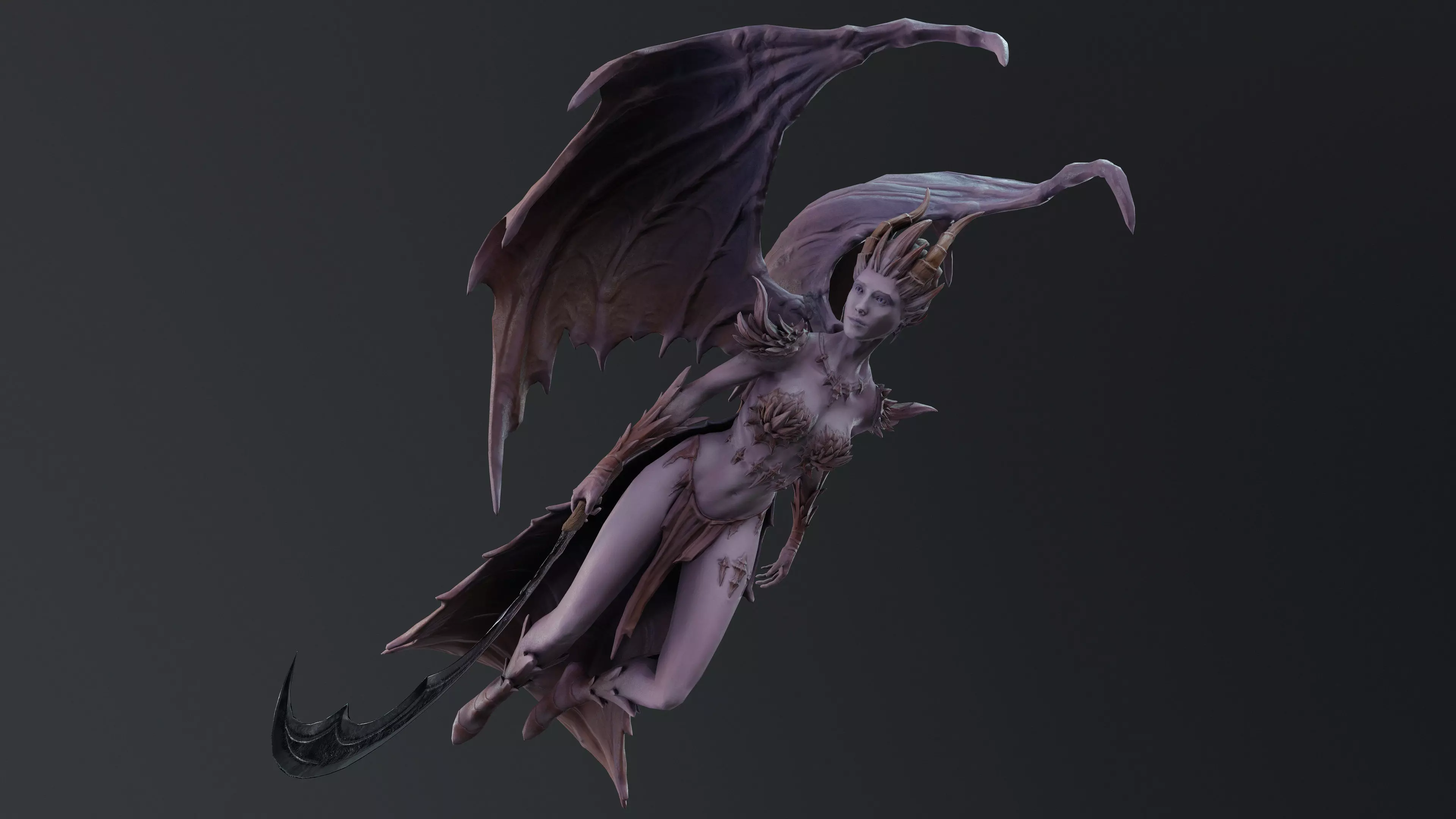 Demoness Low-poly 3D model_11