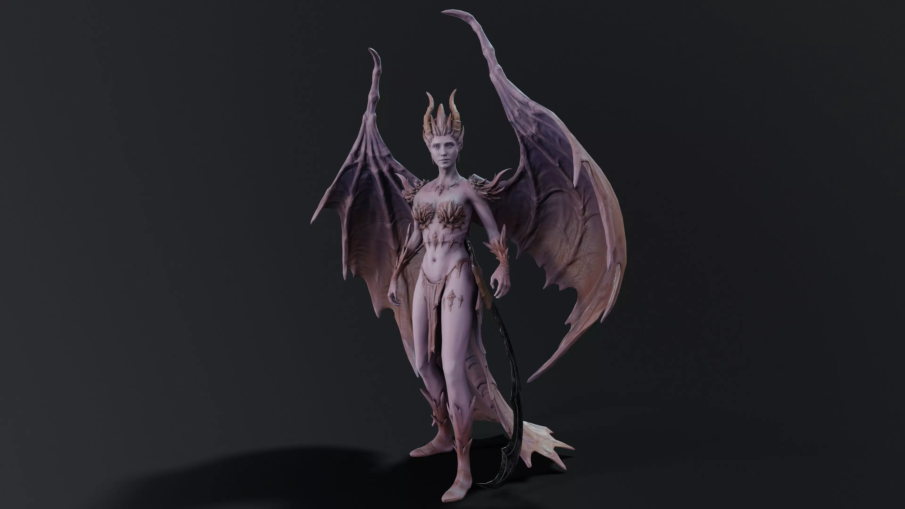 Demoness Low-poly 3D model_4