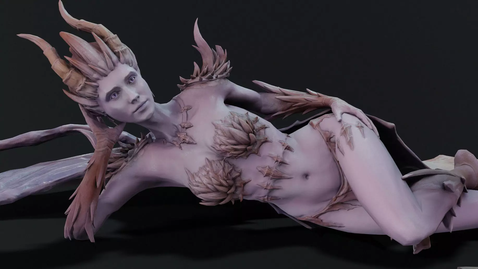Demoness Low-poly 3D model_0