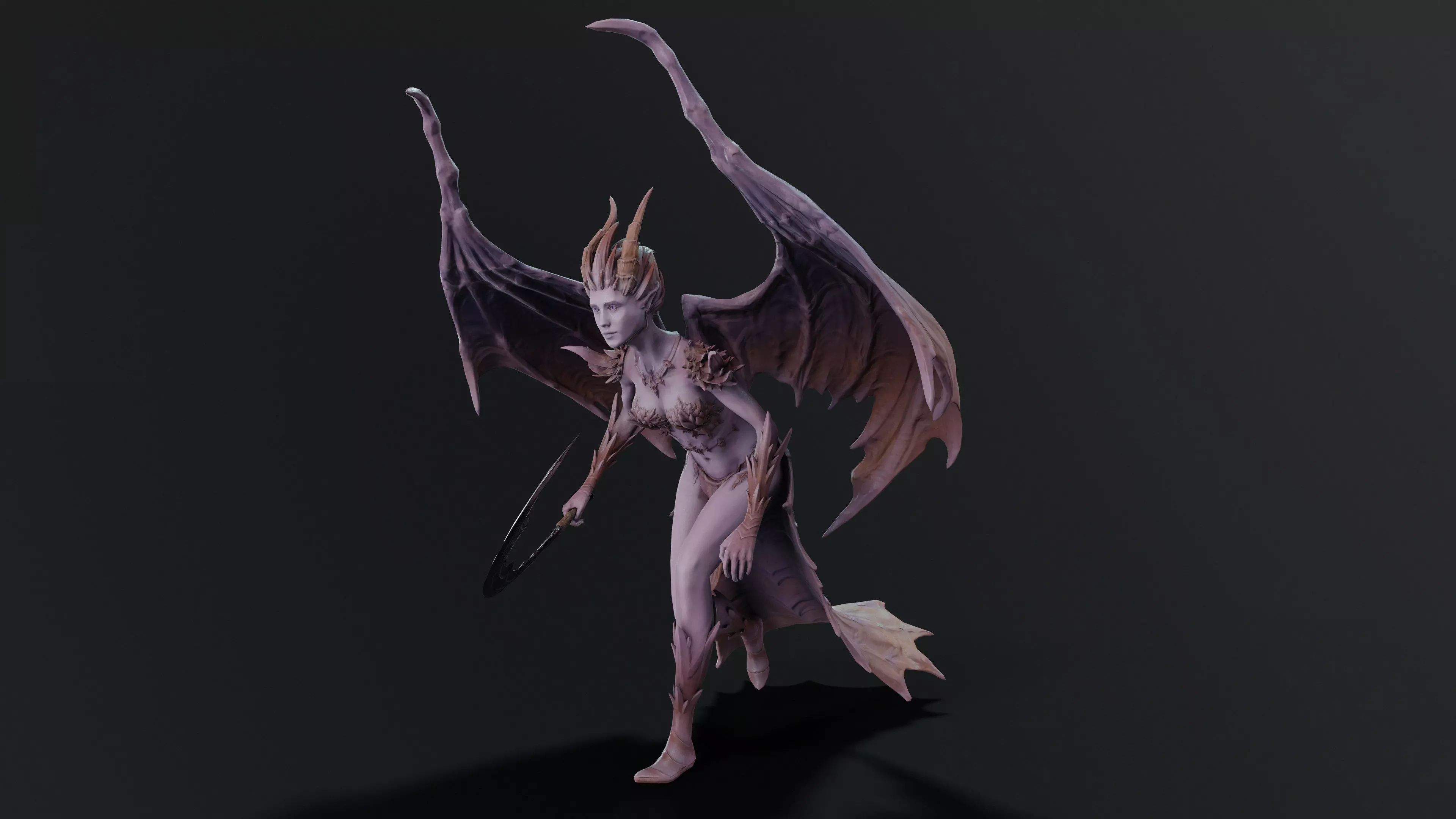 Demoness Low-poly 3D model_16