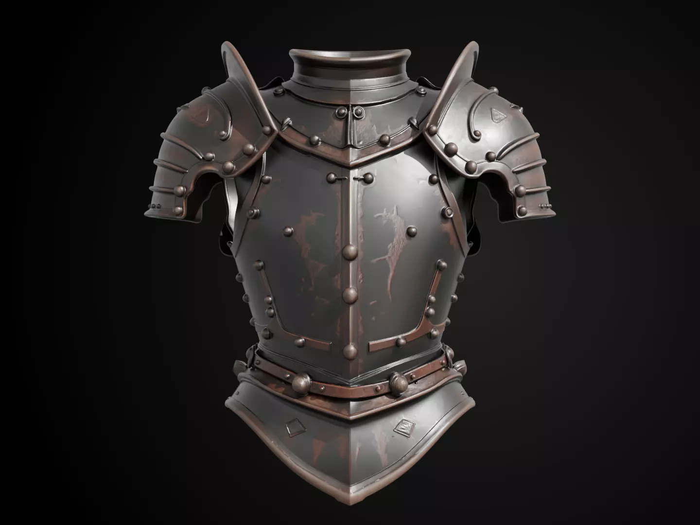 Stylized Medieval Armor - Gothic Plate 3D print model_12