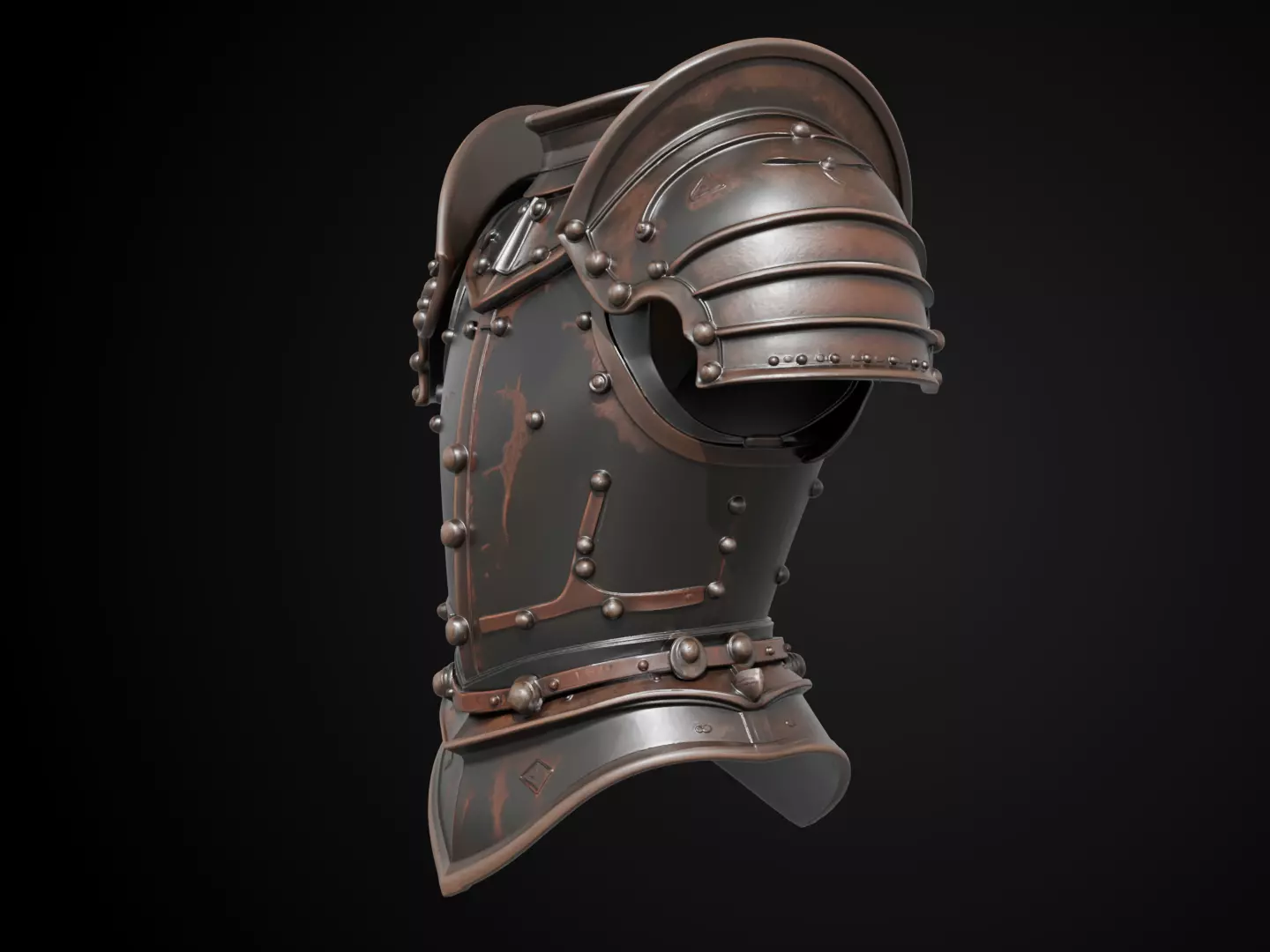 Stylized Medieval Armor - Gothic Plate 3D print model_10
