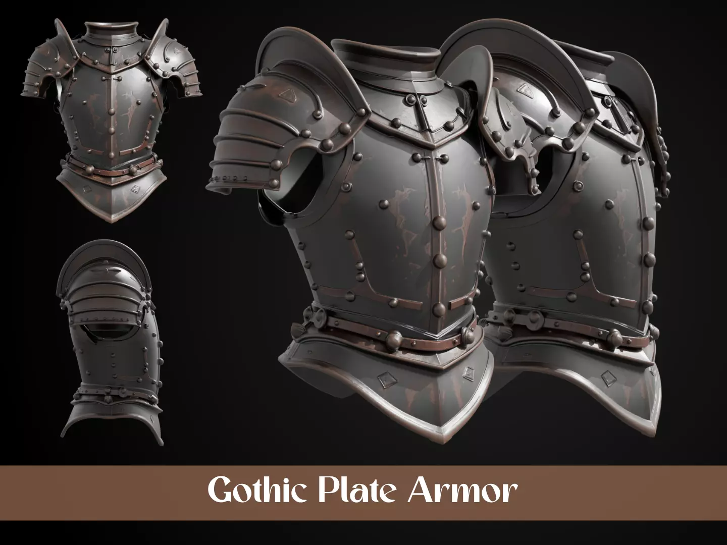 Stylized Medieval Armor - Gothic Plate 3D print model_0