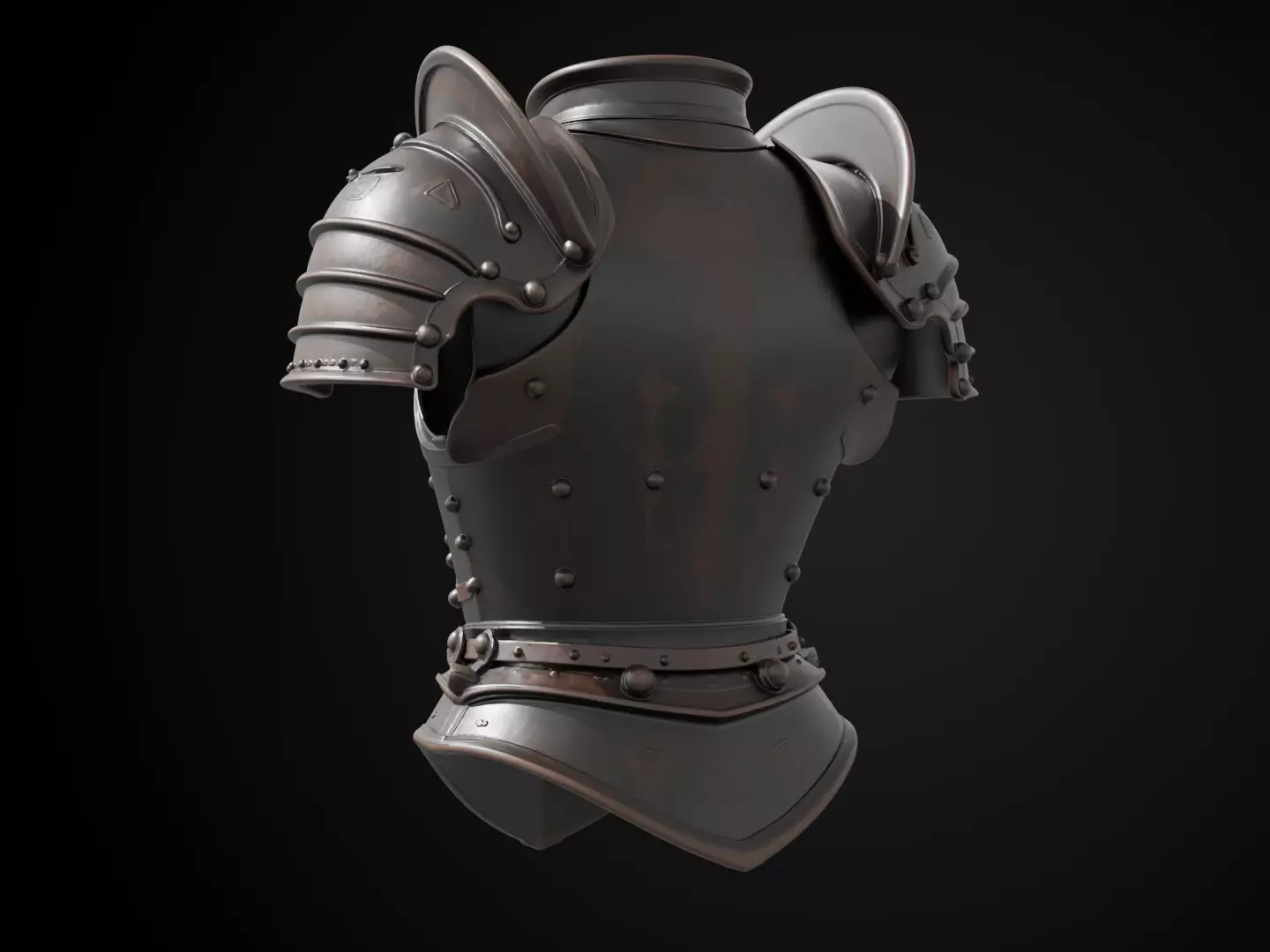 Stylized Medieval Armor - Gothic Plate 3D print model_7