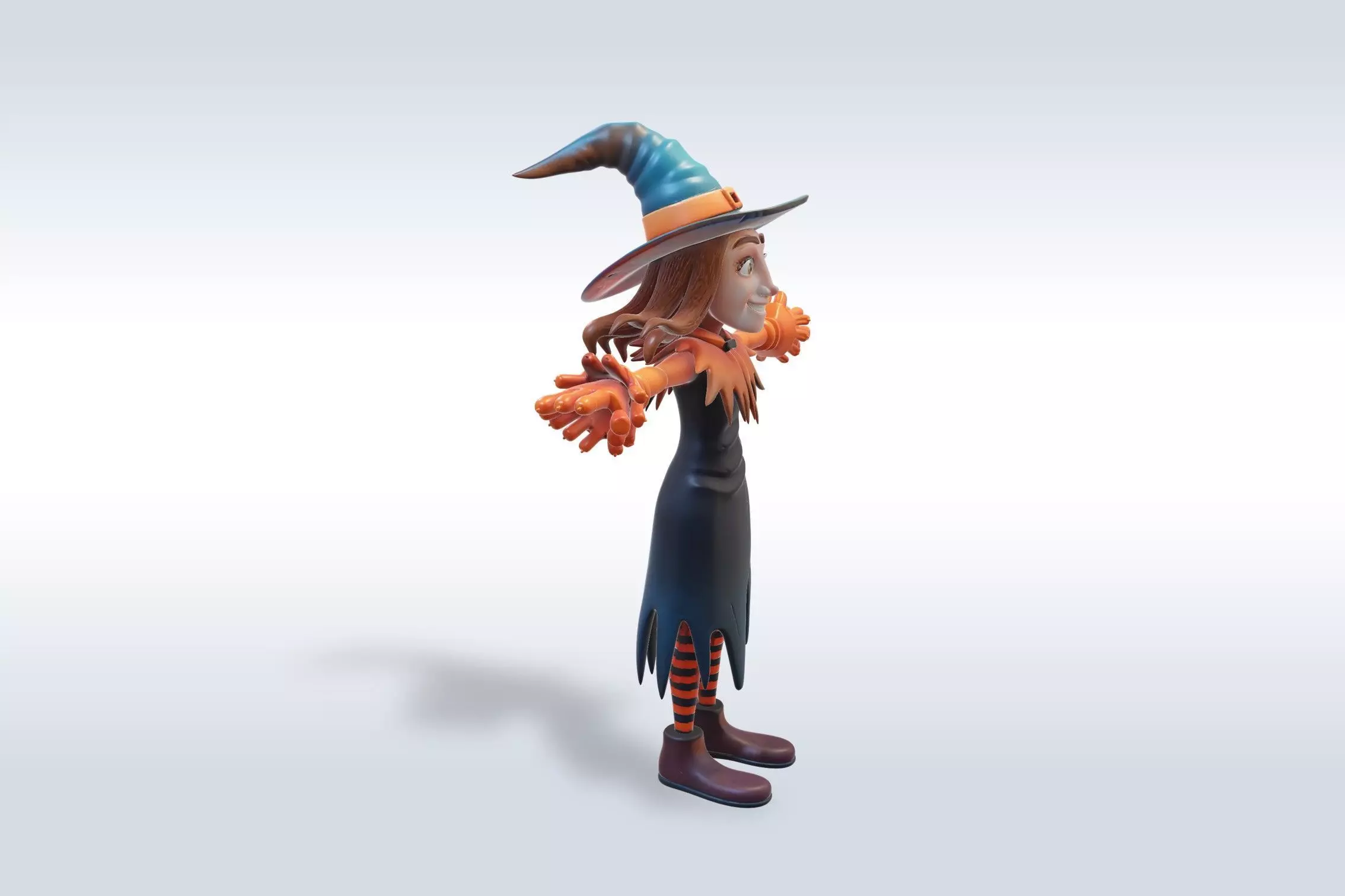 Adorable Witch Character Halloween 3D model_1