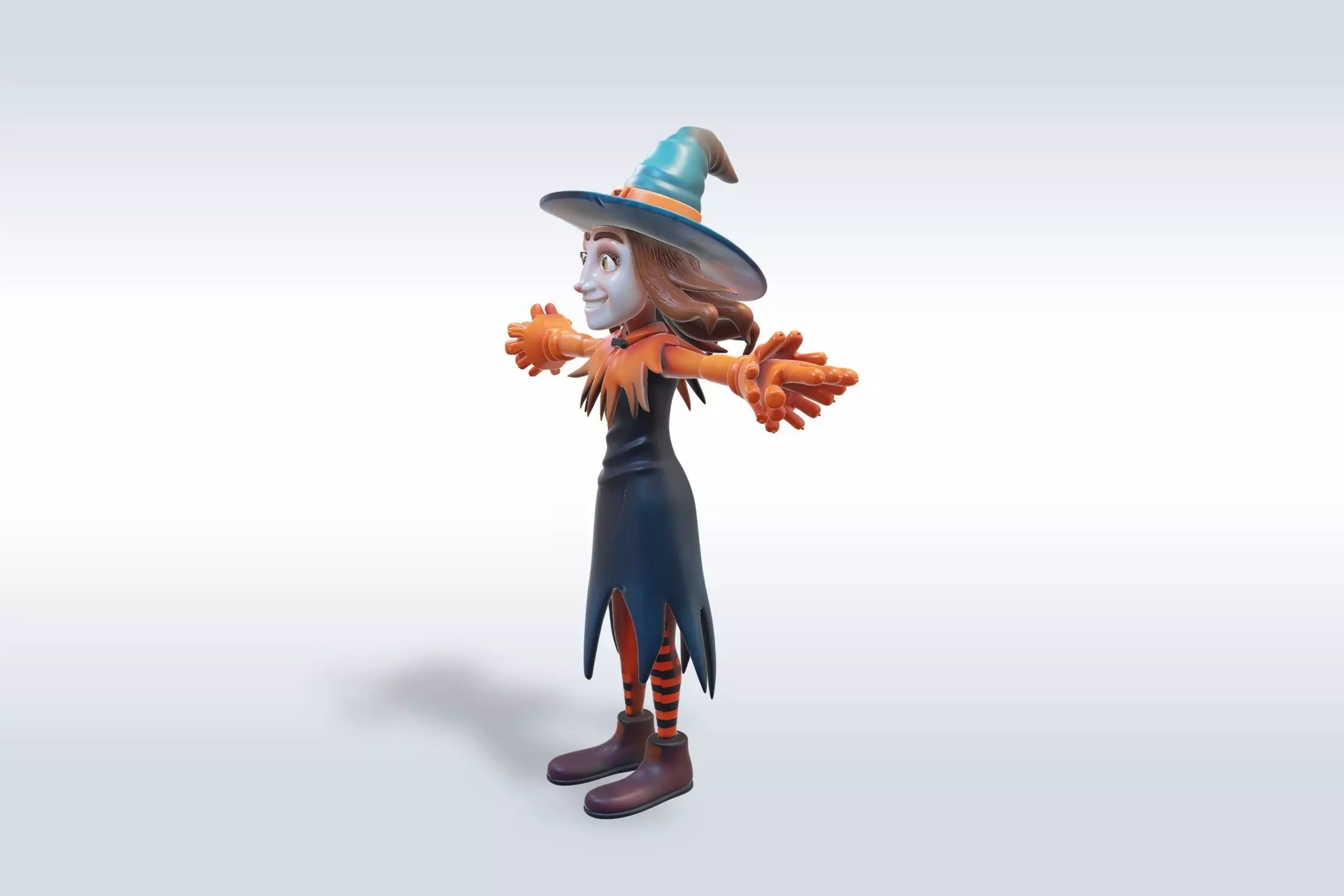 Adorable Witch Character Halloween 3D model_2