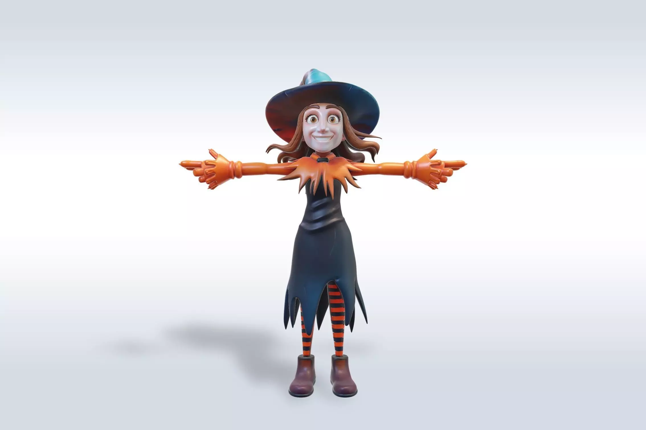 Adorable Witch Character Halloween 3D model_0