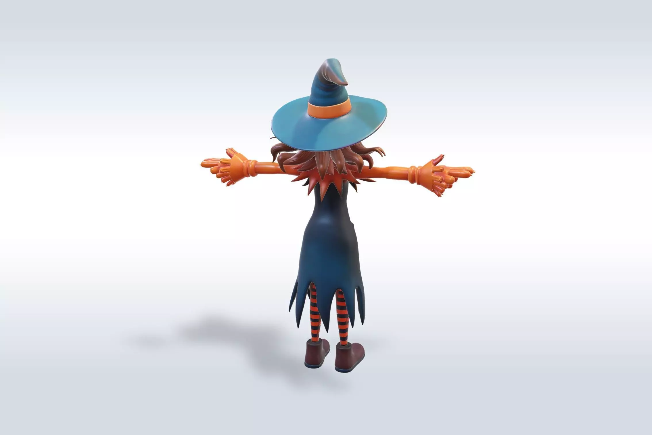 Adorable Witch Character Halloween 3D model_4