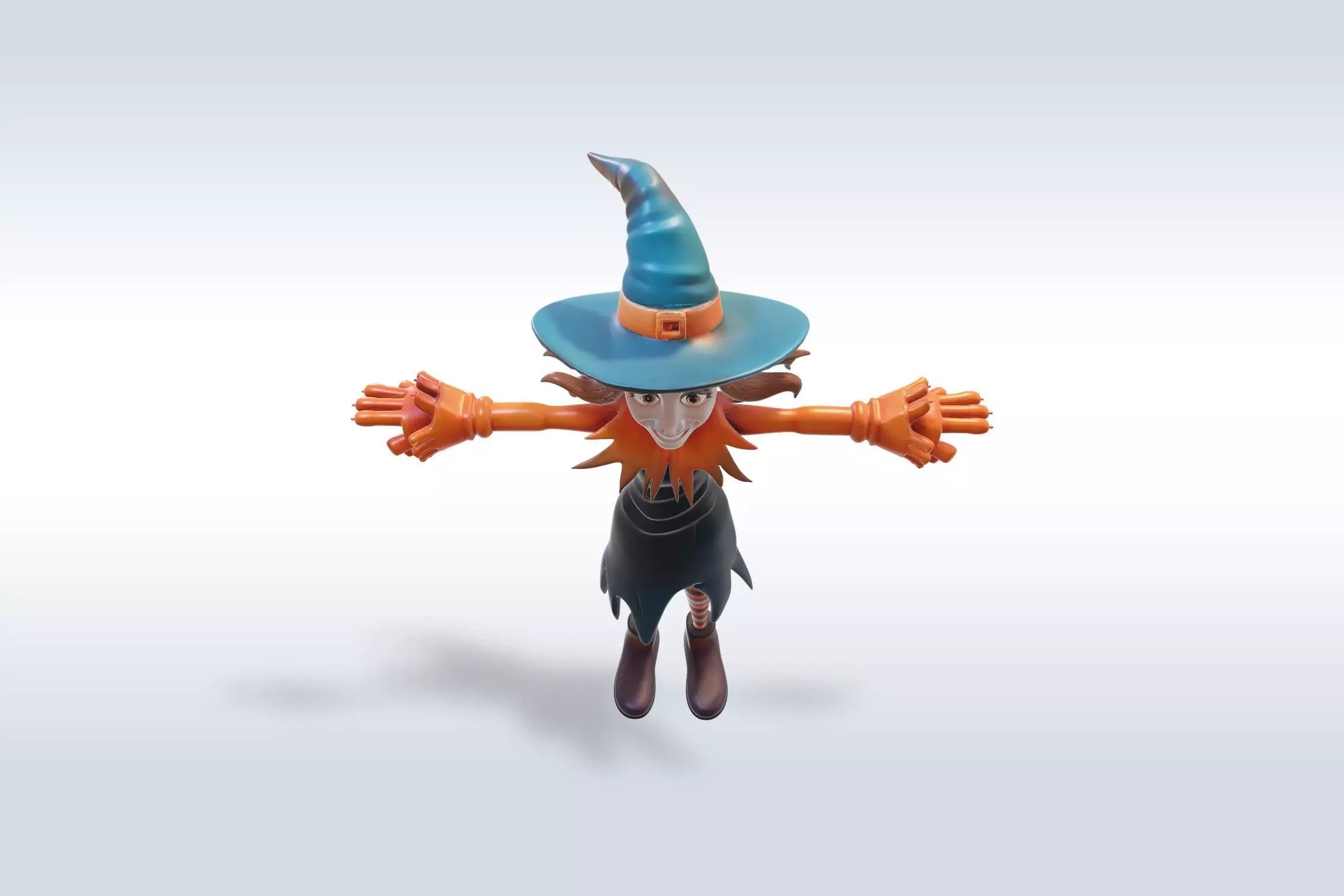 Adorable Witch Character Halloween 3D model_3