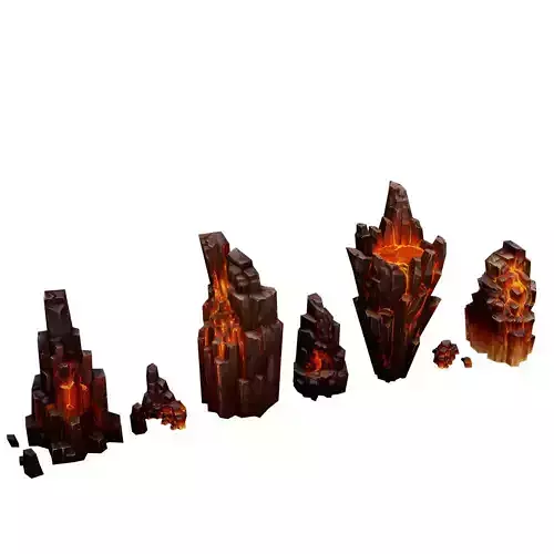 Lava Rocks Volcanic Rocks Set 01 Low-poly 3D model