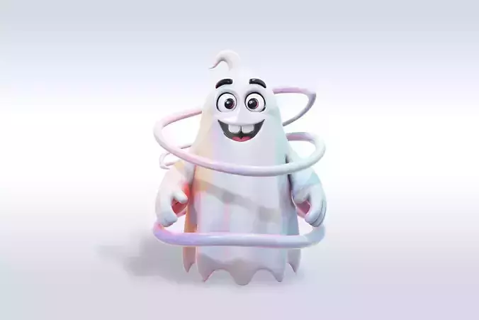 Cheerful Ghost Halloween Character 3D model Cheerful Ghost Halloween Character 3D model