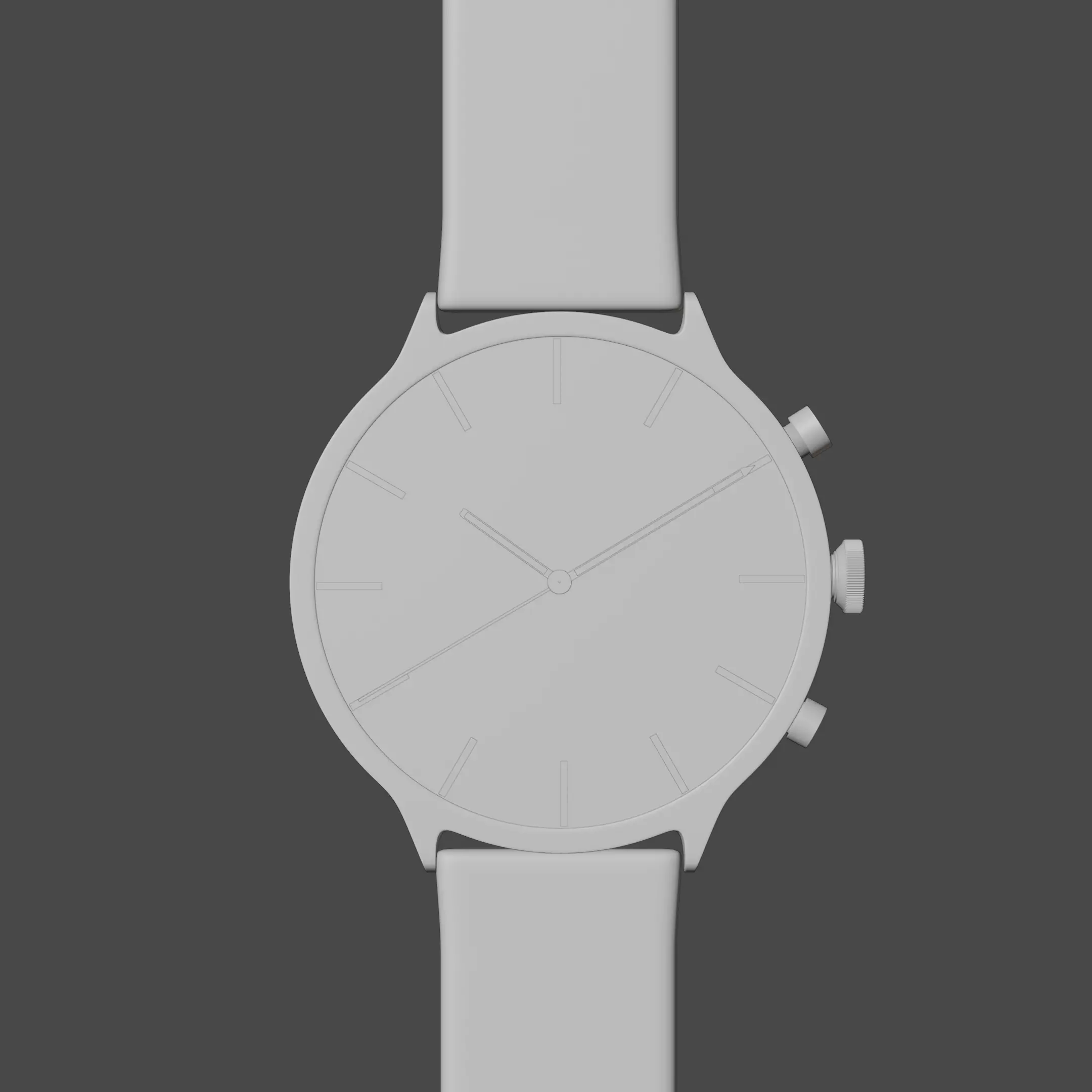 Luxury Titan Wrist Watch  Realistic Gold and Leather 3D Model 3D model_4