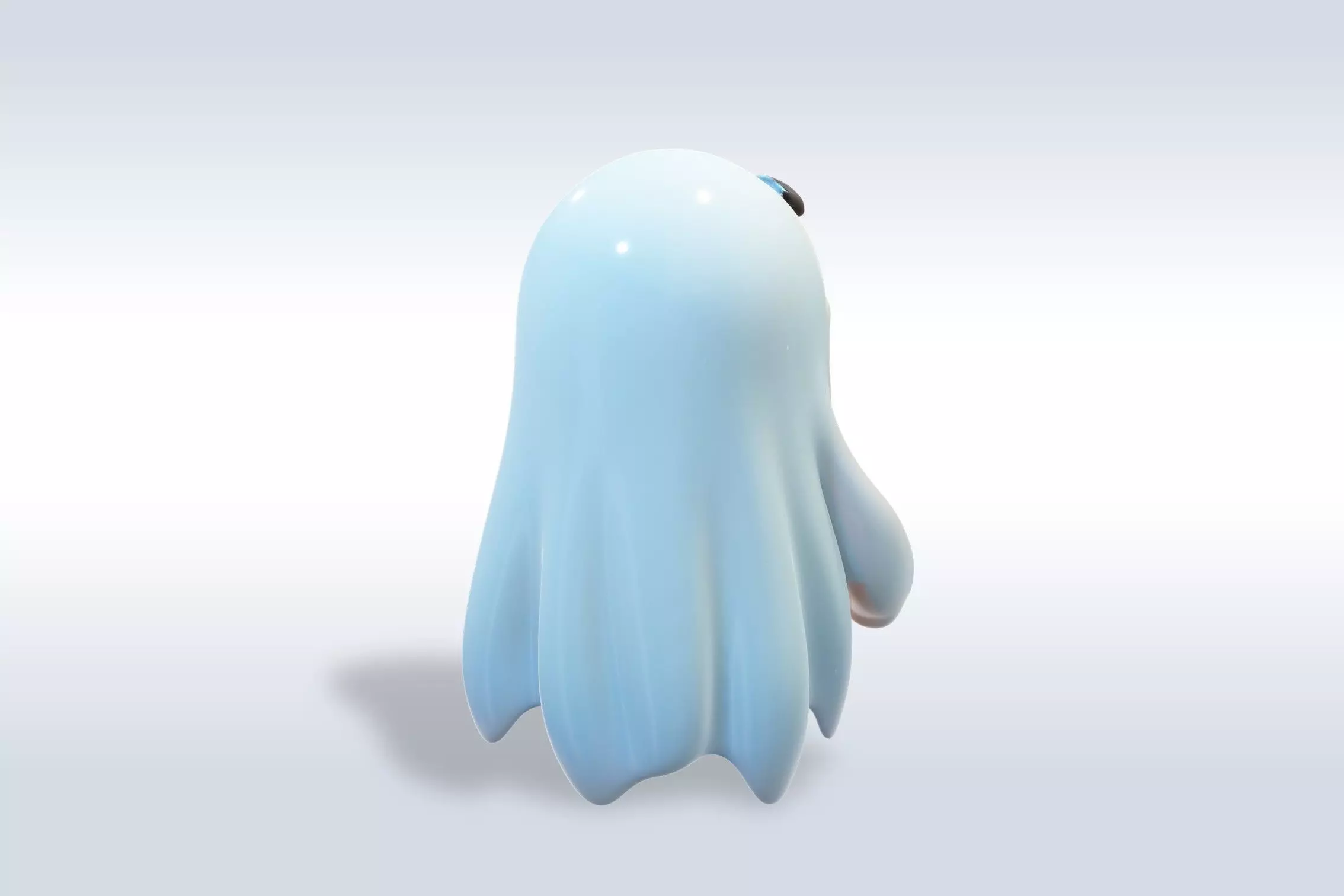 Cheerful Ghost Halloween Character 3D model_4
