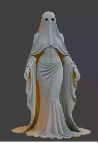 Veiled Ghost Lady Elegant Gothic  3D print model