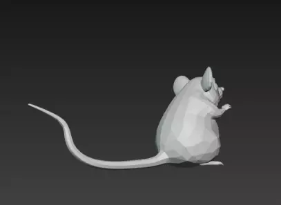 3D Model Gray Rat Halloween Horror Animal Creepy Rodent Creature 3D print model_6