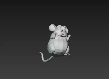 3D Model Gray Rat Halloween Horror Animal Creepy Rodent Creature 3D print model_20