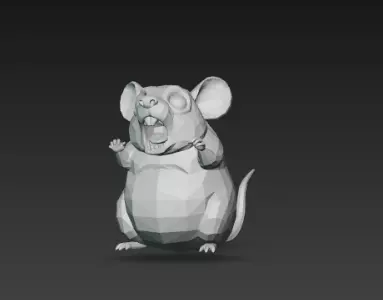 3D Model Gray Rat Halloween Horror Animal Creepy Rodent Creature 3D print model_15