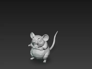 3D Model Gray Rat Halloween Horror Animal Creepy Rodent Creature 3D print model_18