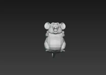 3D Model Gray Rat Halloween Horror Animal Creepy Rodent Creature 3D print model_21