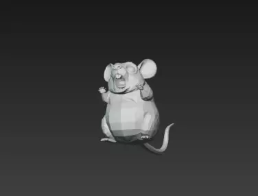 3D Model Gray Rat Halloween Horror Animal Creepy Rodent Creature 3D print model_22