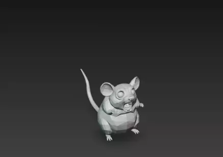 3D Model Gray Rat Halloween Horror Animal Creepy Rodent Creature 3D print model_19
