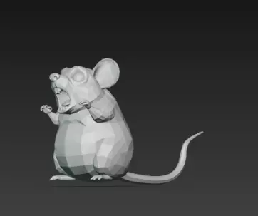3D Model Gray Rat Halloween Horror Animal Creepy Rodent Creature 3D print model_14
