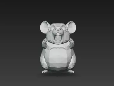 3D Model Gray Rat Halloween Horror Animal Creepy Rodent Creature 3D print model_1