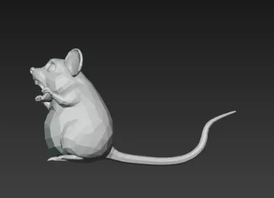 3D Model Gray Rat Halloween Horror Animal Creepy Rodent Creature 3D print model_13