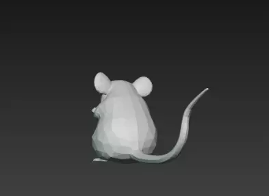 3D Model Gray Rat Halloween Horror Animal Creepy Rodent Creature 3D print model_10