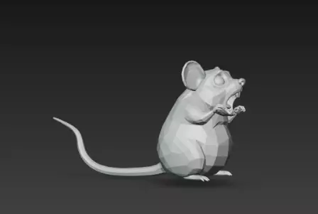 3D Model Gray Rat Halloween Horror Animal Creepy Rodent Creature 3D print model_4