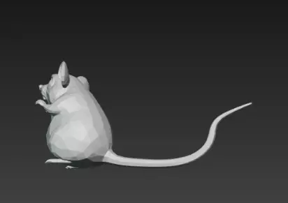 3D Model Gray Rat Halloween Horror Animal Creepy Rodent Creature 3D print model_12