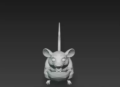 3D Model Gray Rat Halloween Horror Animal Creepy Rodent Creature 3D print model_16
