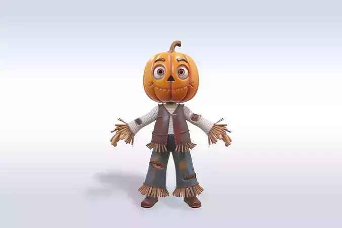 Adorable Scarecrow Halloween Character 3D model Adorable Scarecrow Halloween Character 3D model