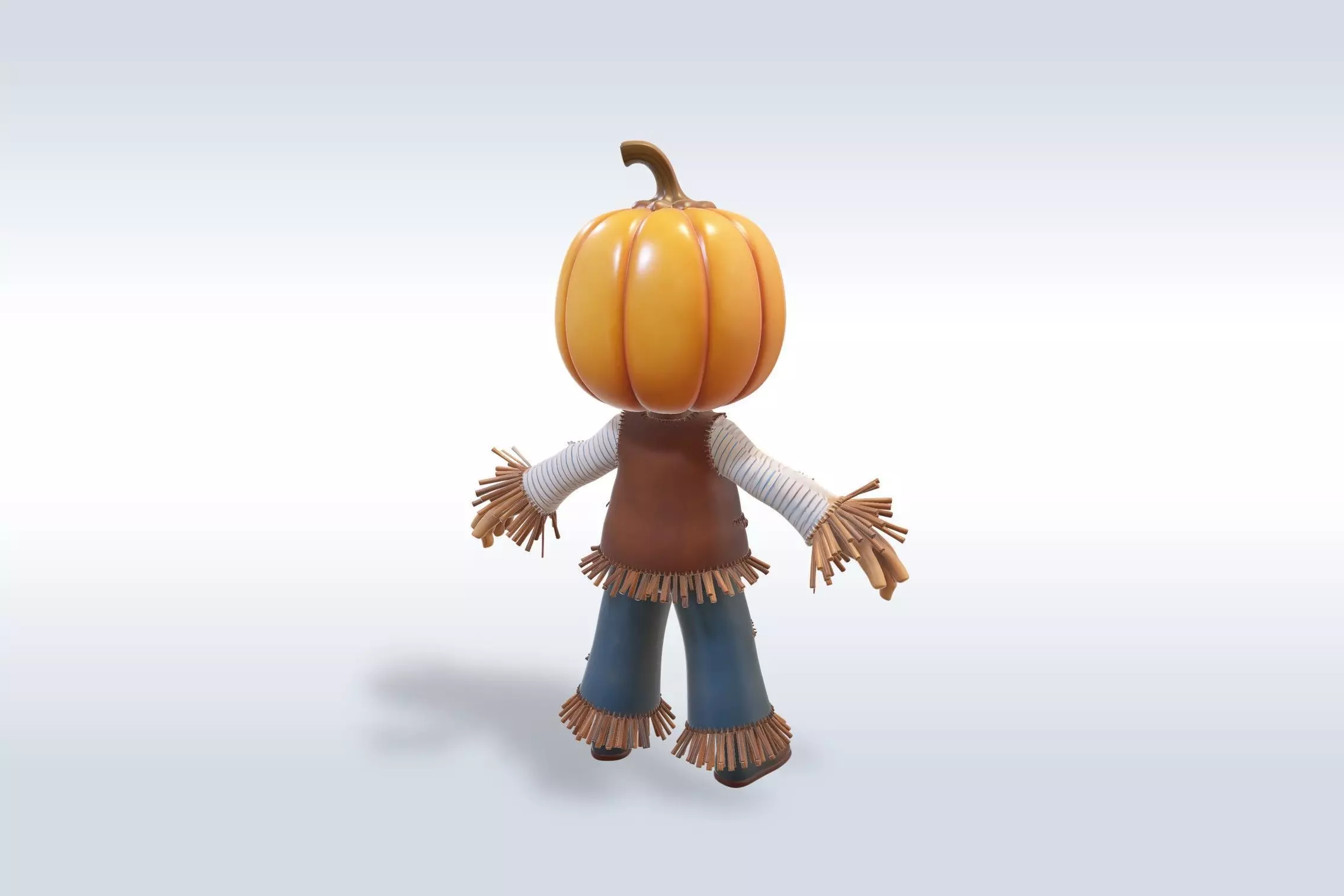 Adorable Scarecrow Halloween Character 3D model_4