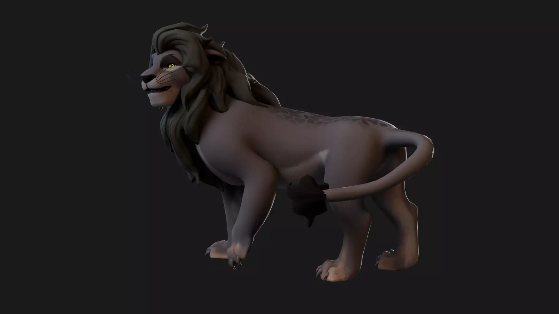 Dark Lion - Stylized Rigged Character from the Lion Pride Series Low-poly 3D model_24