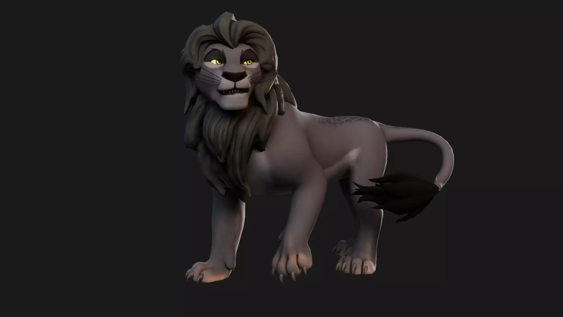 Dark Lion - Stylized Rigged Character from the Lion Pride Series Low-poly 3D model_27