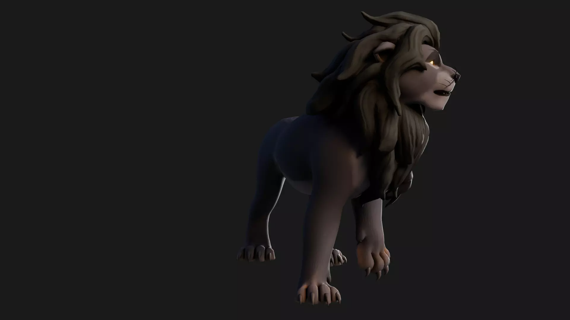 Dark Lion - Stylized Rigged Character from the Lion Pride Series Low-poly 3D model_11
