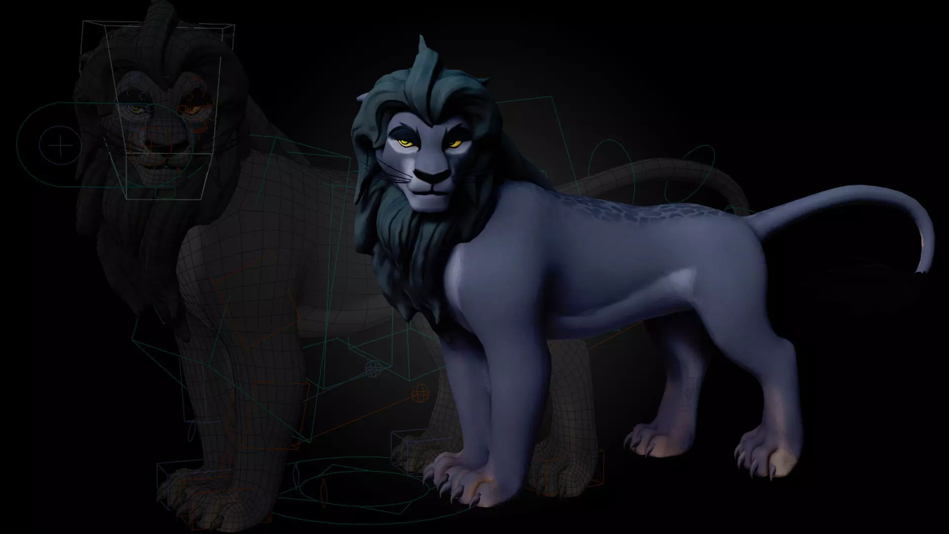 Dark Lion - Stylized Rigged Character from the Lion Pride Series Low-poly 3D model_2