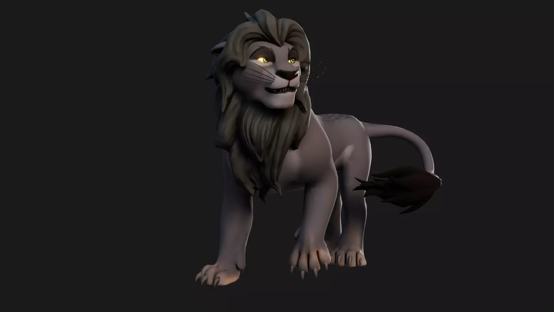 Dark Lion - Stylized Rigged Character from the Lion Pride Series Low-poly 3D model_8