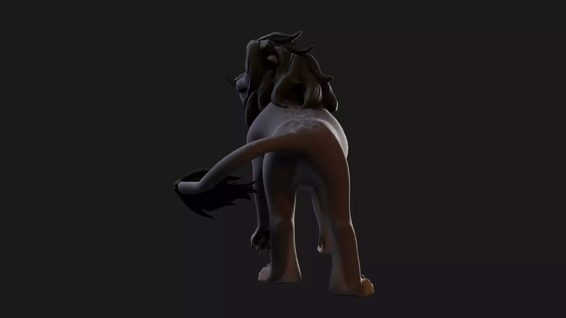 Dark Lion - Stylized Rigged Character from the Lion Pride Series Low-poly 3D model_20
