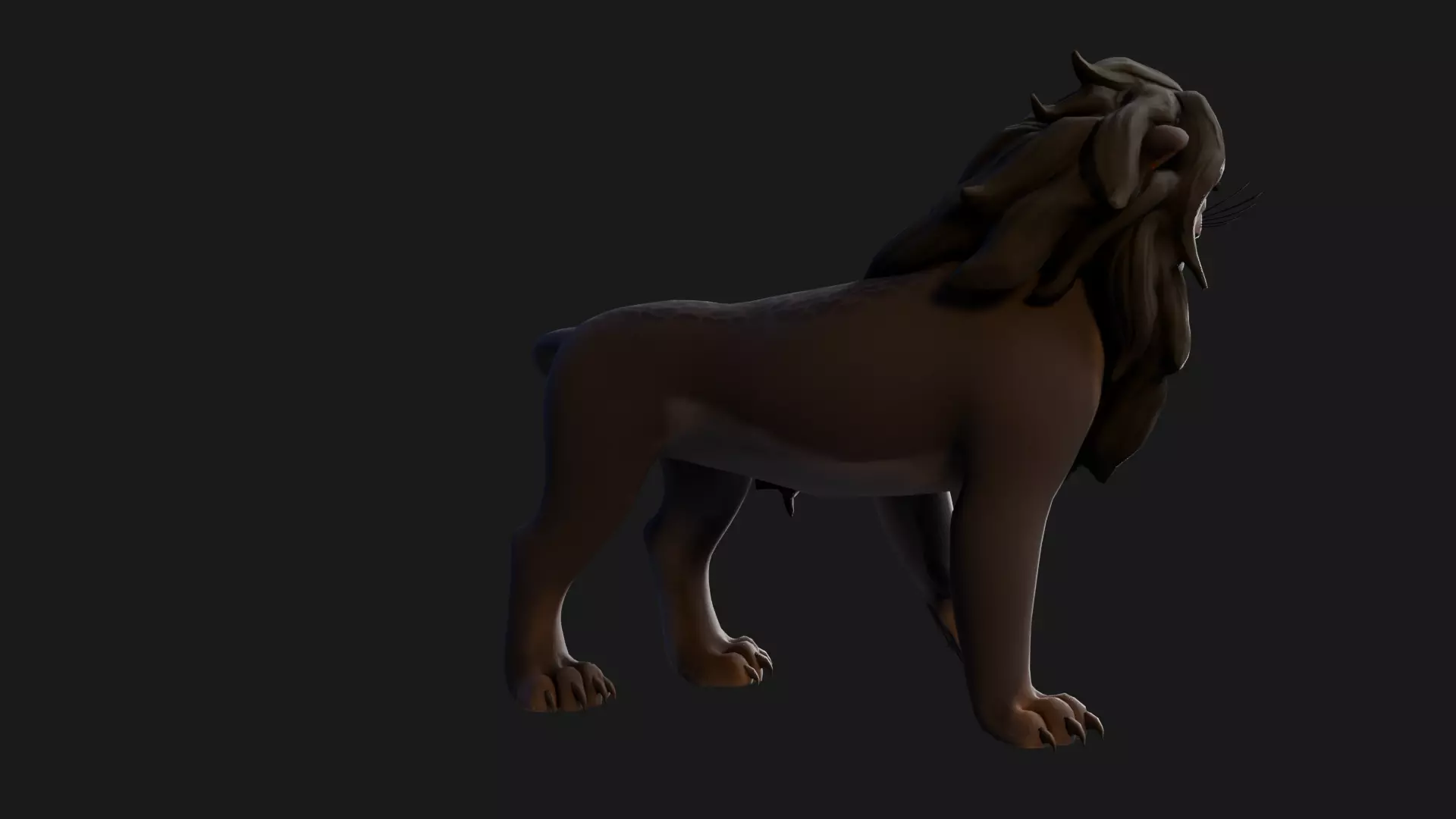 Dark Lion - Stylized Rigged Character from the Lion Pride Series Low-poly 3D model_14