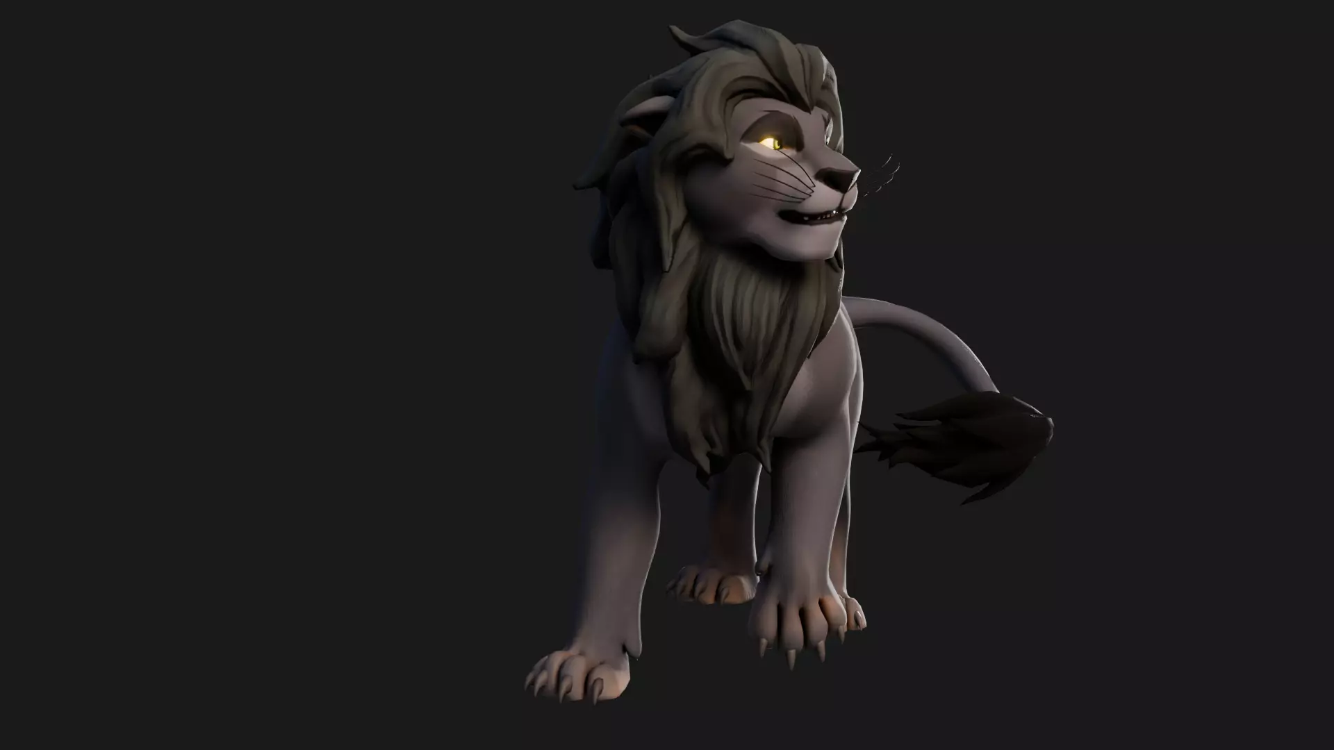 Dark Lion - Stylized Rigged Character from the Lion Pride Series Low-poly 3D model_9