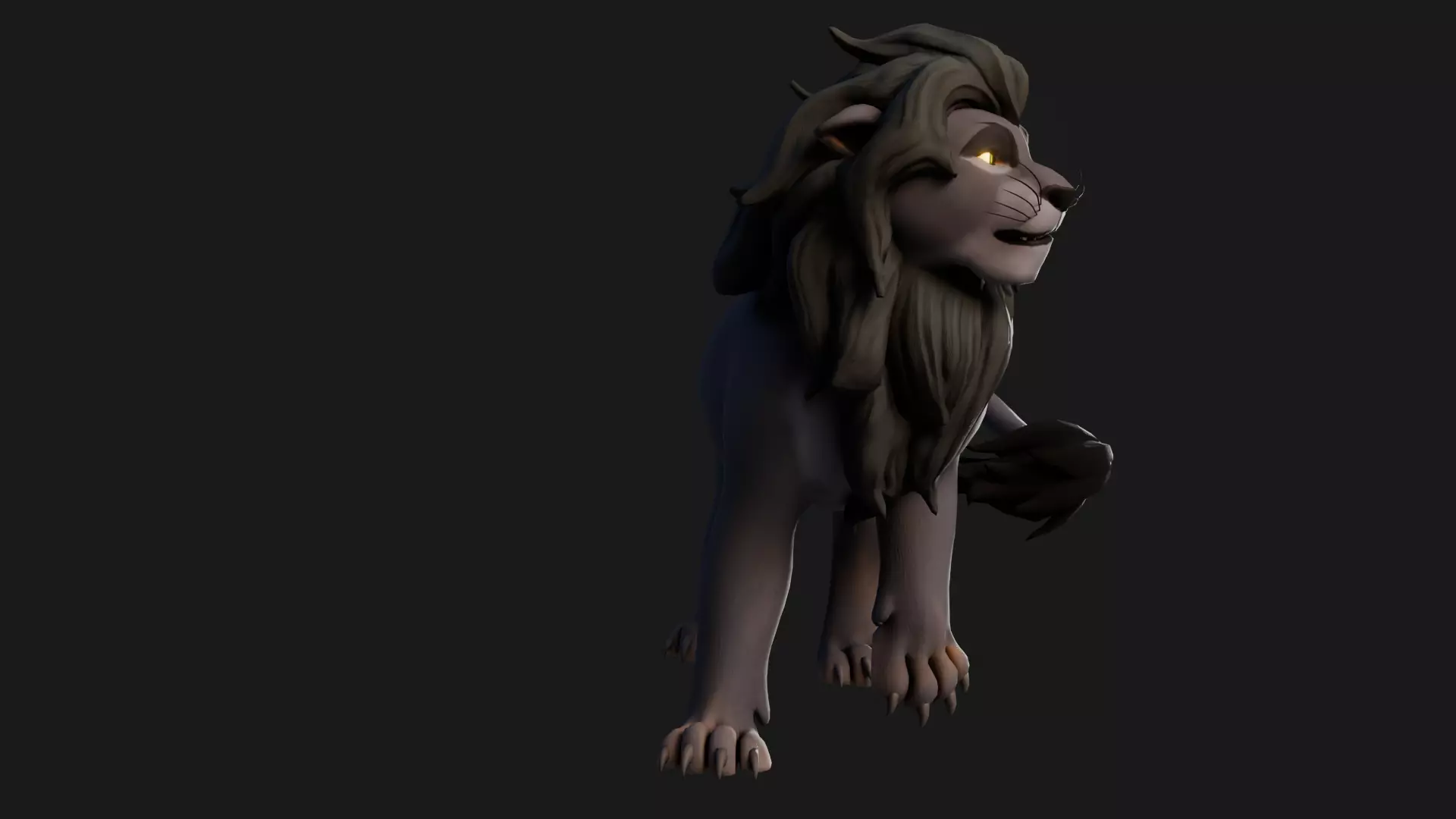 Dark Lion - Stylized Rigged Character from the Lion Pride Series Low-poly 3D model_10