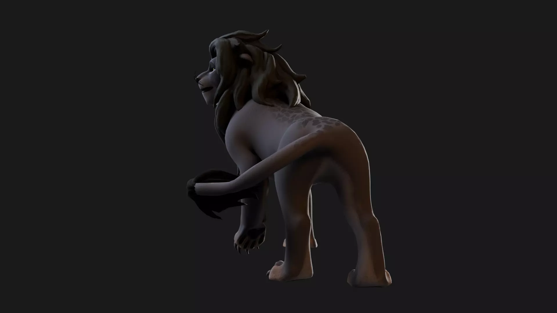 Dark Lion - Stylized Rigged Character from the Lion Pride Series Low-poly 3D model_21