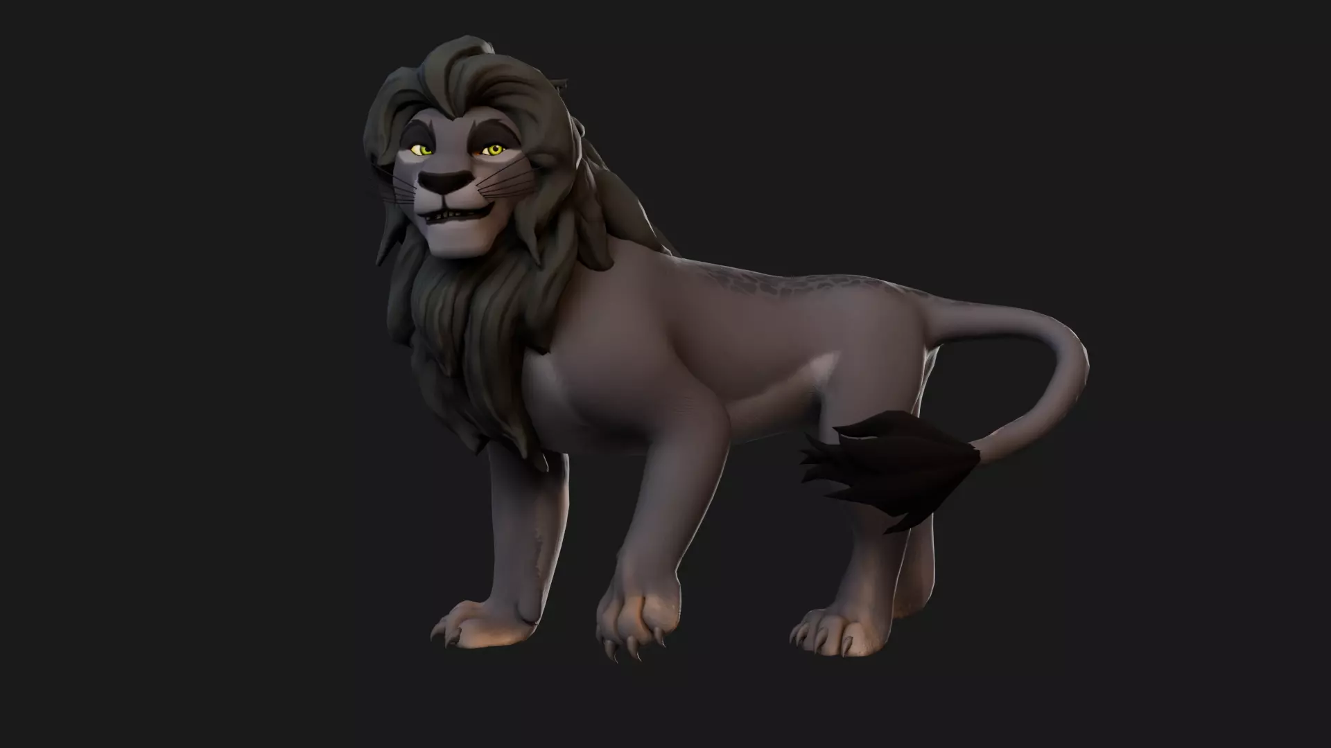 Dark Lion - Stylized Rigged Character from the Lion Pride Series Low-poly 3D model_26