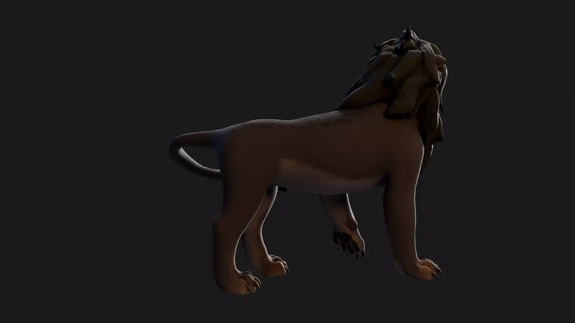 Dark Lion - Stylized Rigged Character from the Lion Pride Series Low-poly 3D model_16
