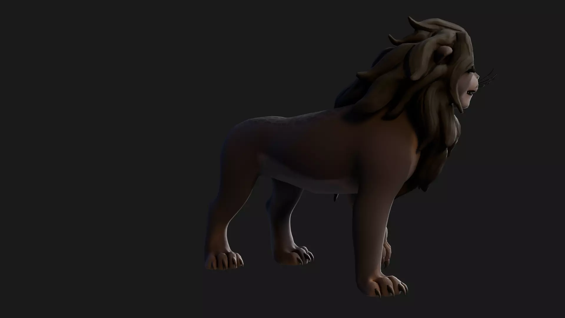 Dark Lion - Stylized Rigged Character from the Lion Pride Series Low-poly 3D model_13